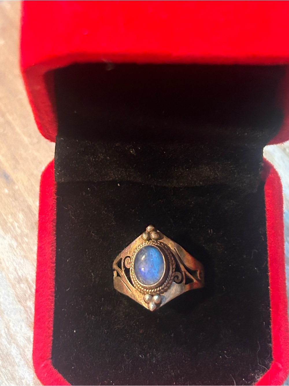 Blue Laborite swirl ring